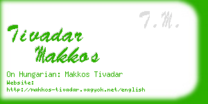 tivadar makkos business card